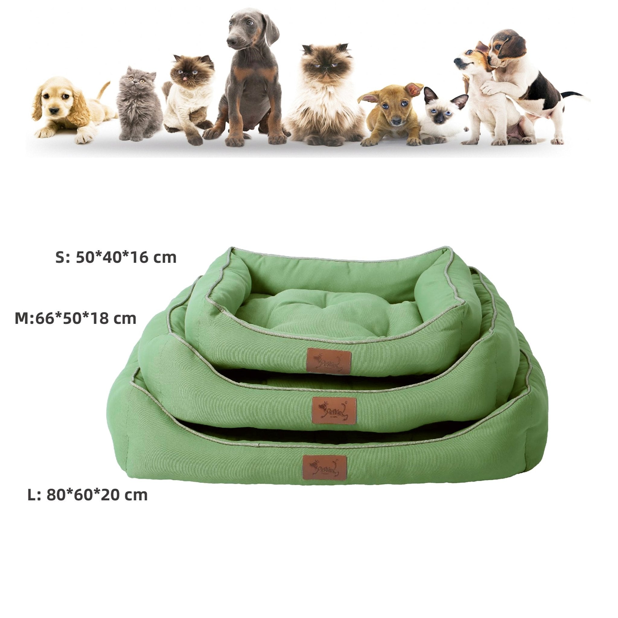 Imagen de Productos para mascotas y animales Cama para Perros de Loneta, Verde en color S - 52x41x17cm de Meishida